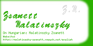 zsanett malatinszky business card